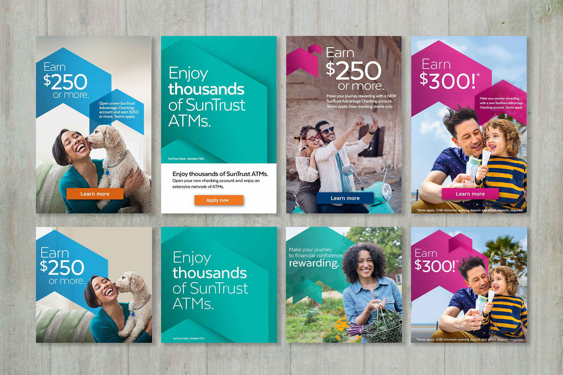 collage of SunTrust Bank inbox ads