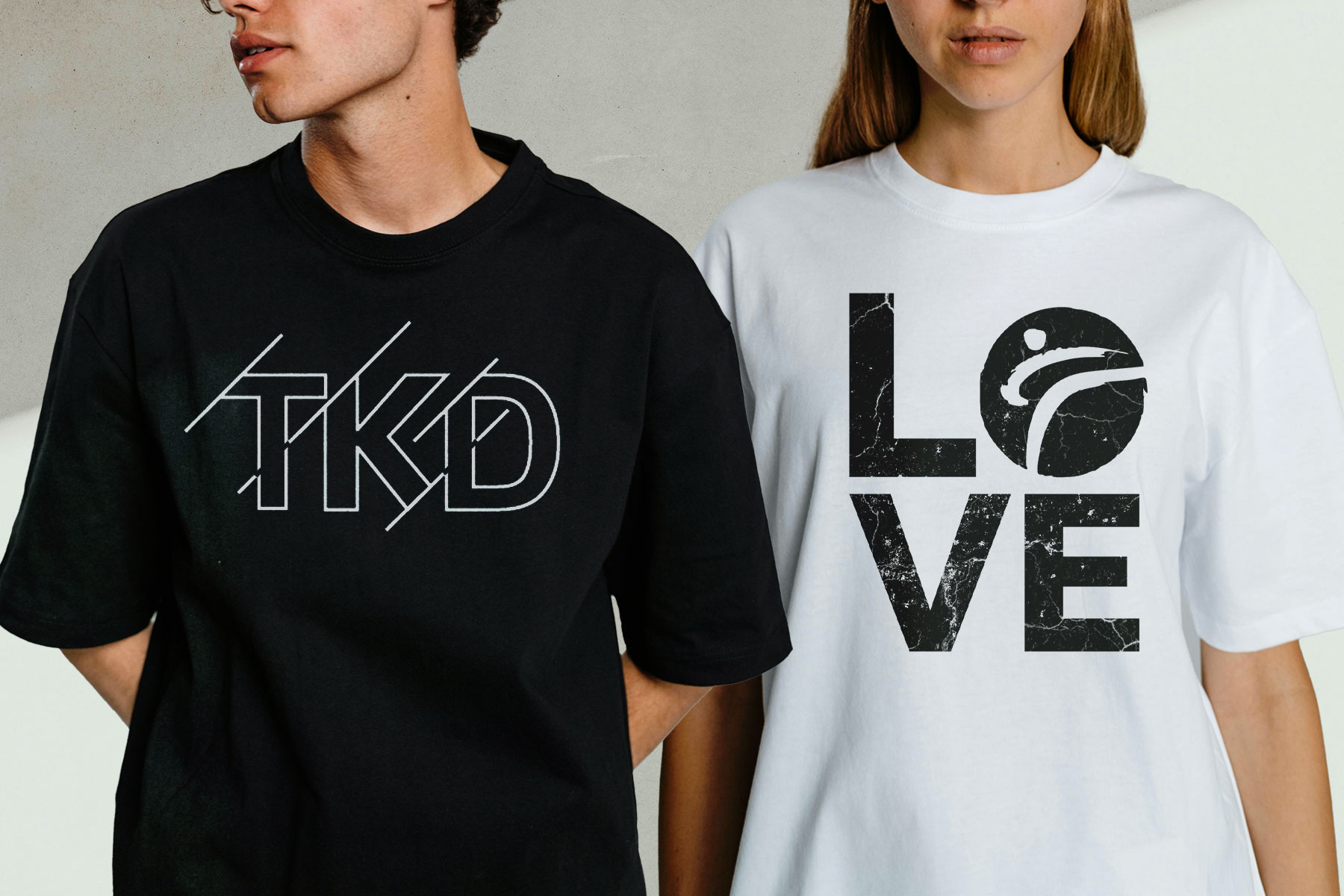 Tae Kwon-Do T-shirt design mockups on model